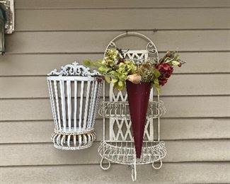 Wrought iron plant holders