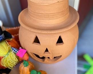 Terracotta jack o lantern 