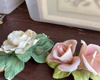 Capodimonte porcelain flowers 