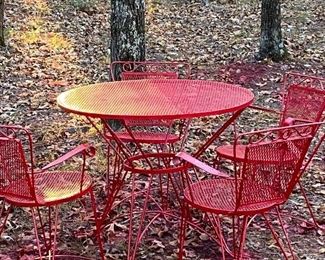 Wrought iron table and chairs