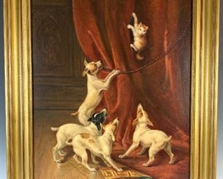 107 GASTON CORNIER DOG PAINTING