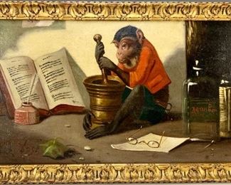 109 DEVOS MONKEY PAINTING