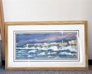 Jeanie Graham Drucker Print "Storm of 89" Charleston SC The Battery - Hurricane Hugo