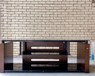 Bell'O Glass & Wood Finish 60" Flat Screen TV Stand