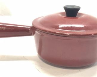 Vintage Red Lidded #16 Le Creuset Pan, France,
