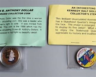 2 Colorized Collector Coins