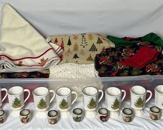 Christmas Linens Pfaltzgraff Mugs