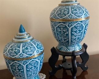 Decorative Lidded Jars from Thailand