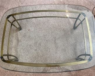 Glass and Brass Coffee Table