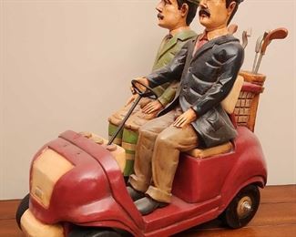 Golf Cart and Golfers Decorative Figurine