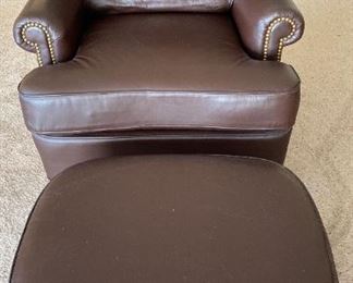 Leathercraft Chair and Ottoman