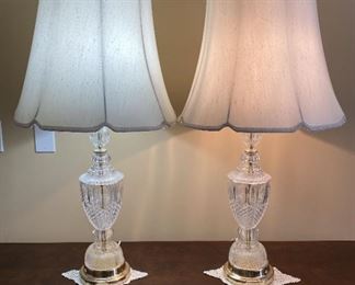 Pair of Cut Glass Lamps