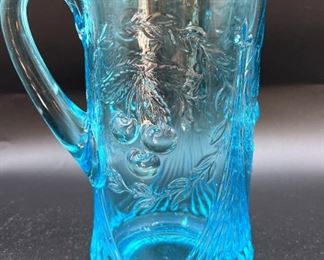 Vintage LG Wright Cherry Light Blue Water Pitcher