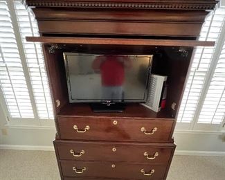 Really great mens dresser with hidden compartment for television