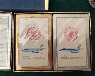 Two sets of unopened Presidential private plane (air force 2) playing cards. New in Box - SUPER RARE
