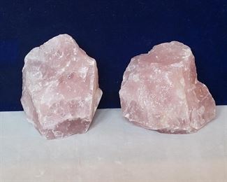 2 Rose Quartz, Combined Weight 2 lb 14.6 oz