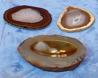 3 Natural Agate Slices, 10.0 oz Total Weight