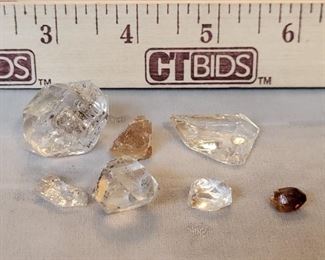 5 Faceted Herkimer Diamonds  2 Mystery Stones