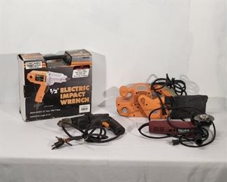 Angle Grinder, Belt Sander, Electric Impact Wrench, Drill