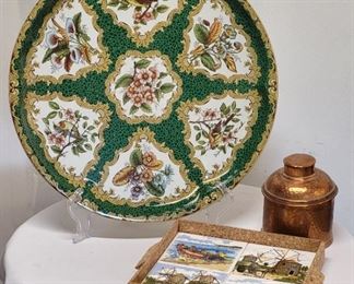 Coppertone Container Tile, Daher Ware Trays, Portugal, England