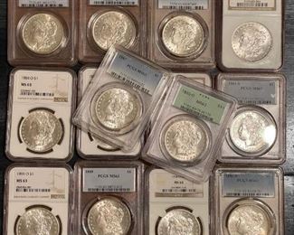 Graded MORGAN Silver Dollars
