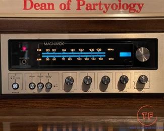 Vintage Magnavox AM/FM, Turntable and 8 Track Console Cabinet