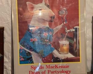 Vintage Spuds MacKenzie Framed Poster