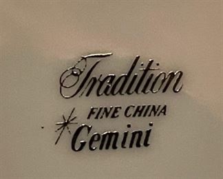 Gemini by Tradition Platinum and Black China Set