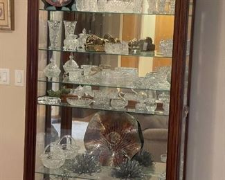 Large Lighted Sliding Front Glass Display Cabinet