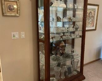 Large Lighted Sliding Front Glass Display Cabinet