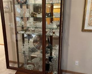 Large Lighted Sliding Front Glass Display Cabinet