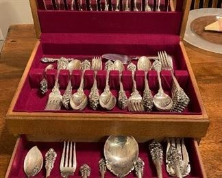Wallace Sterling SILVER Flatware Set - Grand Baroque Pattern