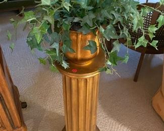 Golden Pedestal and Plant/Pot 