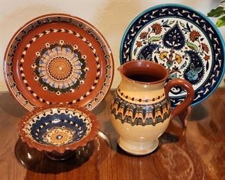 Handmade Red Ware, and a Jerusalem Pottery Plate