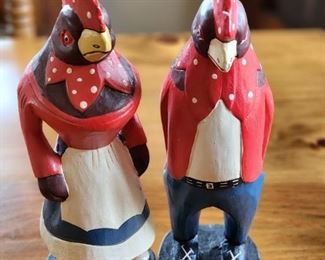 Primitive Rooster Statues