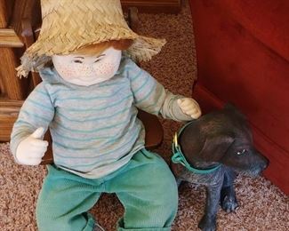 Handmade Boy and Dog Decoration