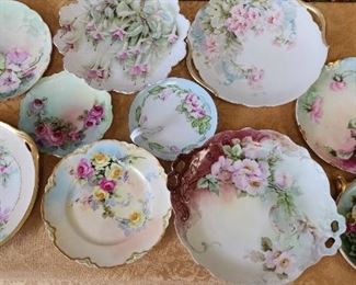 Hand Painted Floral Plates