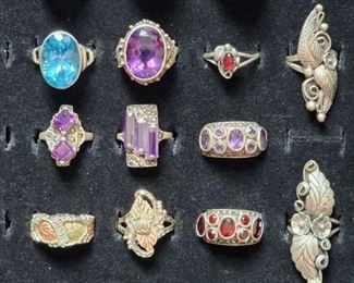 Sterling Silver and Some Sterling Silver Black Hills Gold Rings