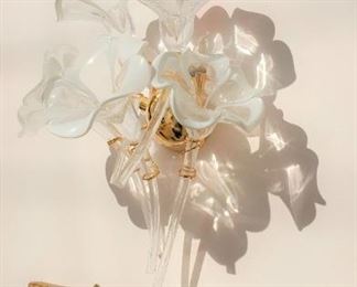 Several frosted wall sconces