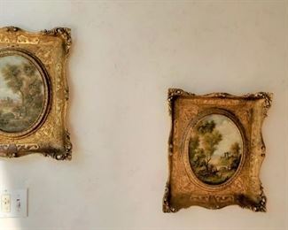 Pair of Old Master style oval paintings