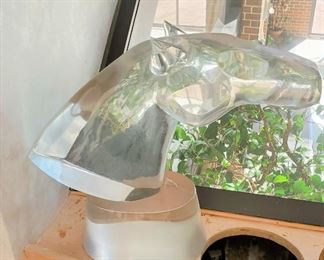 Murano horse head sculpture by Lorendano Rosin