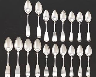 15 Sterling Silver Spoons with 3 Coin Silver Spoons