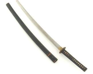 A Japanese Sword Scabbard, Signed Blade 