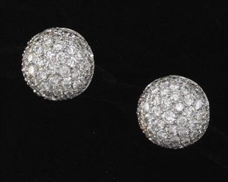 A Pair of 3.00 Diamond Pillow Earrings 