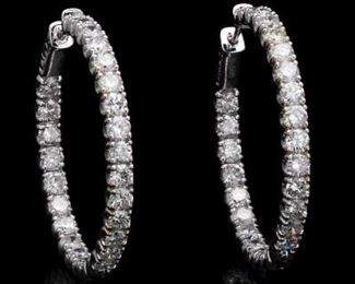 A Pair of 5.91 Carat InsideOutside Diamond Earrings 
