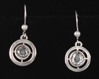 A Pair of Rose Cut Diamond Earrings 