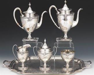 A Sterling Silver Tea and Coffee Set by Shreve Co.