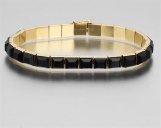 Antique Gold and Black Onyx Bracelet 