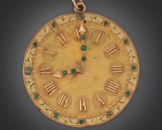 Antique Gold Watch Dial Pendant 