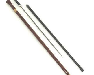 Antique Sword Walking Stick with Cherry Stained Walking Stick